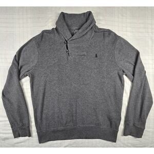 Polo Ralph Lauren Mens Sweater Gray Shawl Collar Cardigan Pullover Pony Logo M